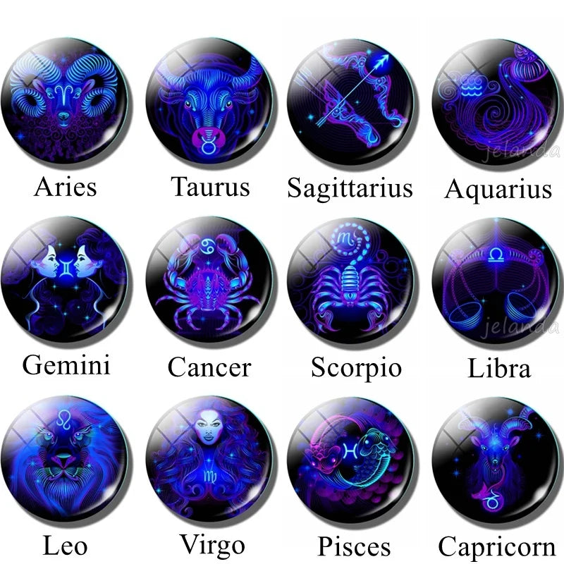 Luminous 12 Constellation Keychain Glowing Crystal Ball Key Ring Aquarius Keychain Sagittarius Keychain Libra Keychain Birthday