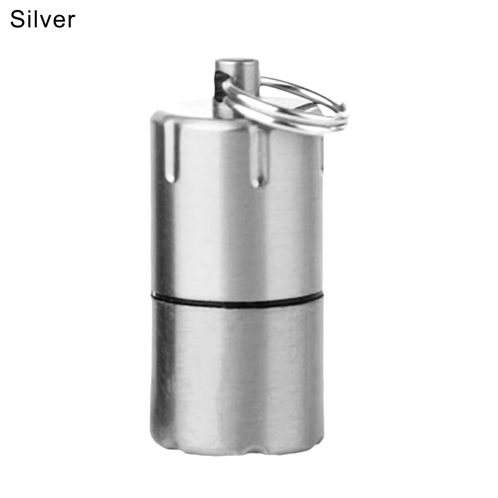 Mini Lighter Keychain without Gasoline Kerosene Oil for Outdoor Portable Capsule Cigarette Lighters Metal Pendant Key Ring Tools