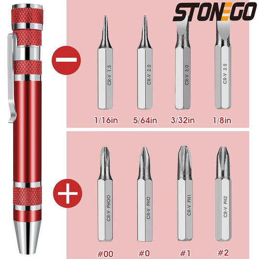 8 in 1 Mini Screwdriver Set - Magnetic Small Screwdrivers Pen for Precision Repair, Compact EDC Tools