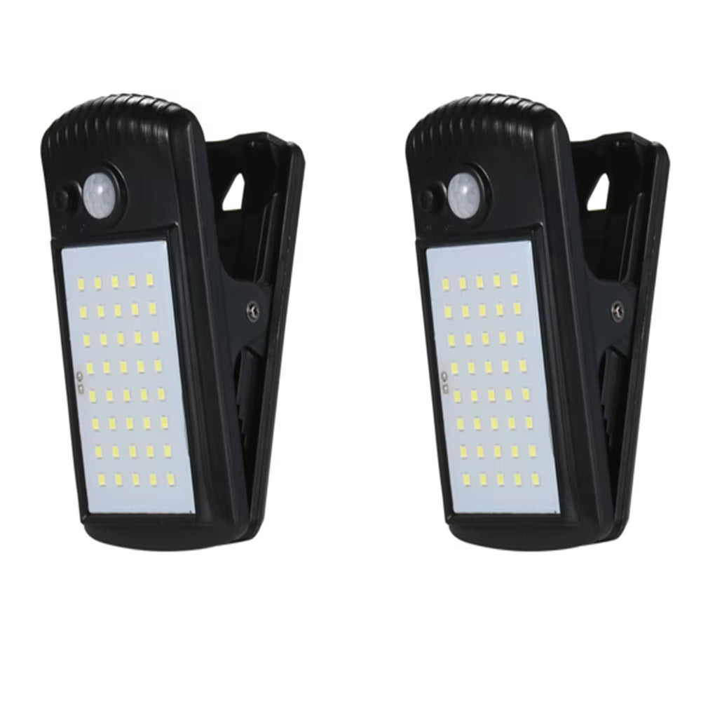 Clip-On LED Solar Light Smart Human Induction Outdoor Garden Light Waterproof Outdoor Lamp for Tent Garage Courtyard High Bright