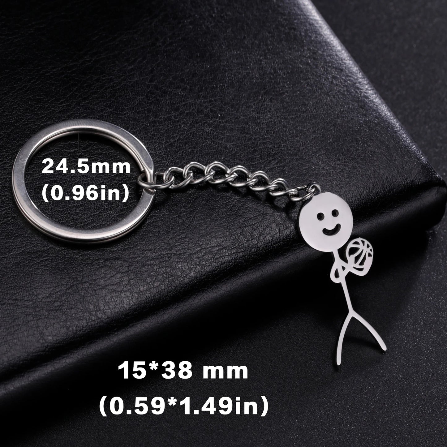 Funny Middle Finger Stickman Keychain 2025 Cute Trend School Bag Car Key Pendant Couple New Trinket Gift Keyring