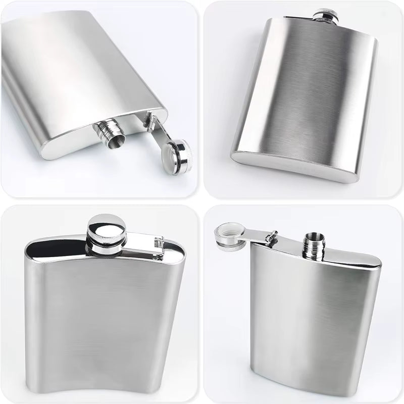 2 4 6 8 10 OZ Hip Flask for Liquor for Men Leakproof Drinking Flask with Funnel Stainless Steel Set Camping Pocket Flask Lase