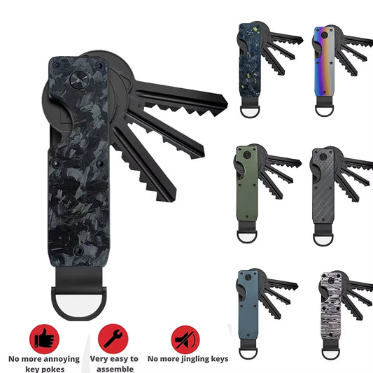 Key Organizer Compact Holder Metal Key Chain Minimalist Key Case Holder for Keychain Secures 1-5 Keys