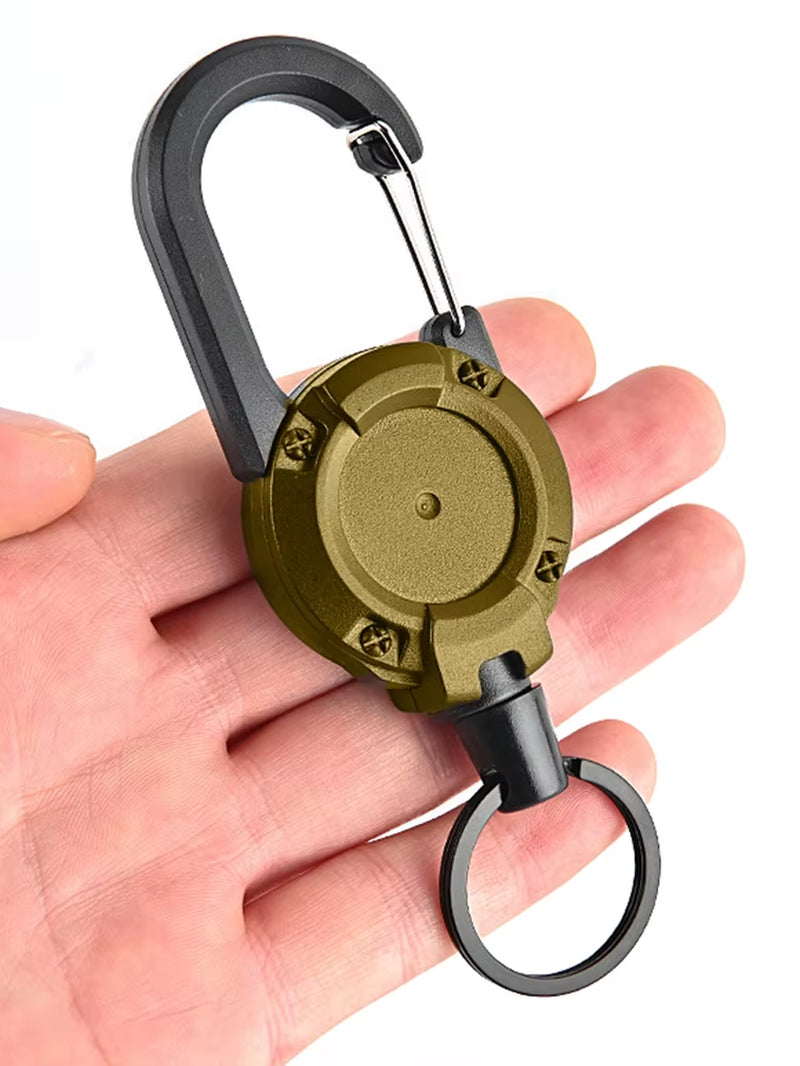 1PCS Steel Wire Rope Elastic Keychain Easy-To-Pull Buckle Sporty Anti-Theft Retractable Key Ring anti Lost Key Ring Accessories
