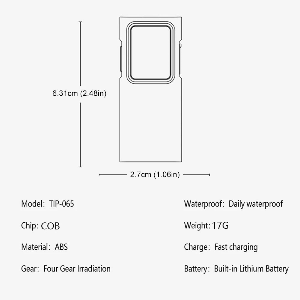 LED Mini Work Light USB Rechargeable Emergency Camping Light Waterproof Super Bright Flashlight for Outdoor Running Hiking