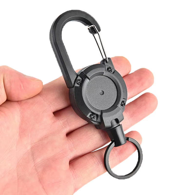 1PCS Steel Wire Rope Elastic Keychain Easy-To-Pull Buckle Sporty Anti-Theft Retractable Key Ring anti Lost Key Ring Accessories