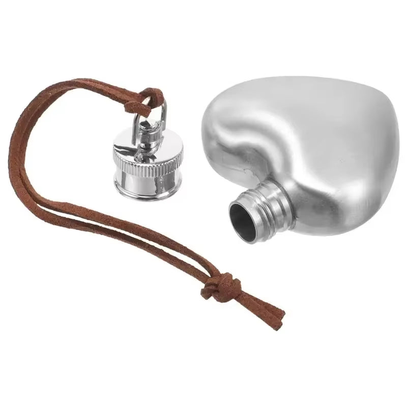 Outdoor Portable Wine Pot Small Hip Flask Heart Shaped Flask Stainless Steel Wine Flask Water Bottle