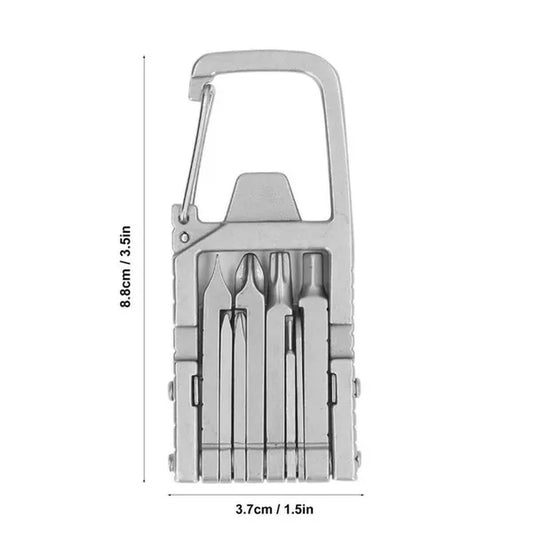 12 in 1 Keychain Multitool Screwdriver Bit Folding Multi Tool Bottle Opener Portable Pocket Tool for Outdoors Camping