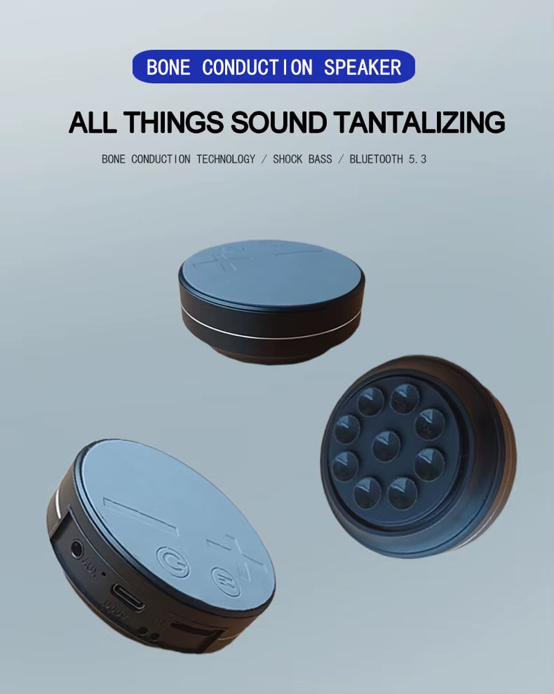 Bone Conduction Desktop Wireless TWS Small Speaker, Wireless Speaker with Suction Cup, High Fidelity Sound Quality