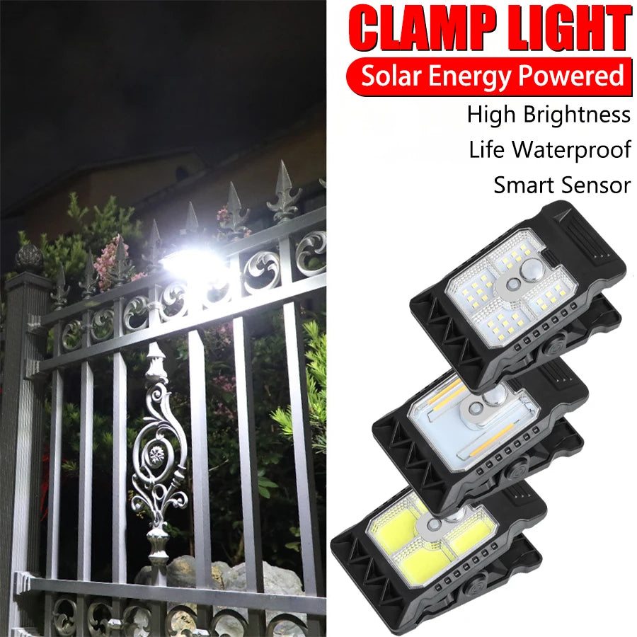 Solar Light with Motion Sensor Warm Light Modes Clip-On Design IPX4 Waterproof Easy Installation for Outdoor Decor Solar Light