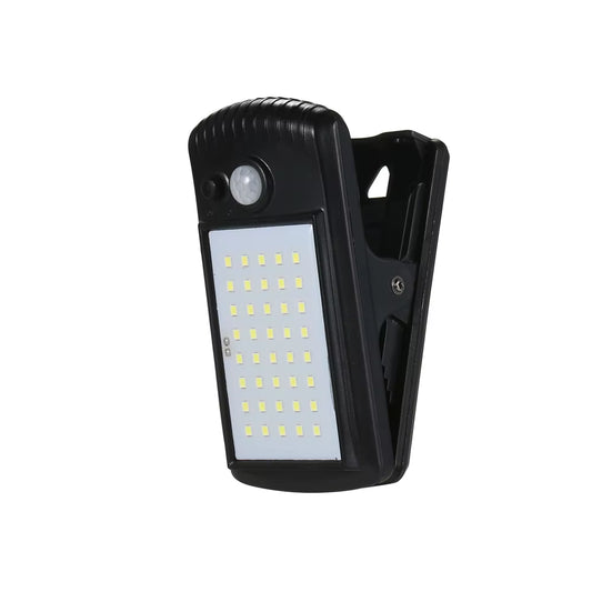 Clip-On LED Solar Light Smart Human Induction Outdoor Garden Light Waterproof Outdoor Lamp for Tent Garage Courtyard High Bright