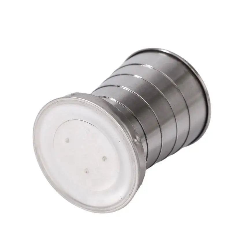 Stainless Steel Travel Carry-On Outdoor Wine Glass Portable Telescopic Water Cup Folding Wine Teacup Large Small and Medium-Size