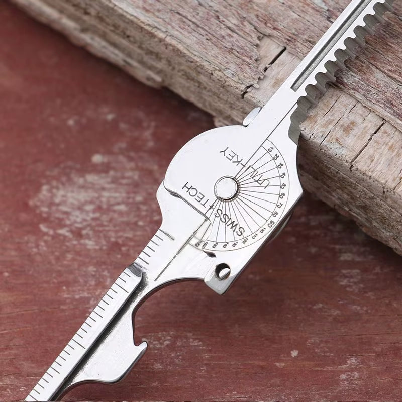Keychain Multi-Tool Compact Multifunctional Keychain Gadget Portable Tool with Screwdriver Bottle Opener Camping Emergency Tool