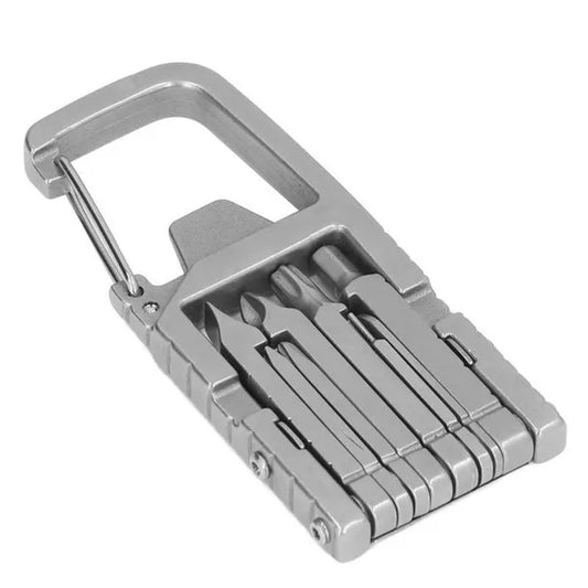 12 in 1 Keychain Multitool Screwdriver Bit Folding Multi Tool Bottle Opener Portable Pocket Tool for Outdoors Camping