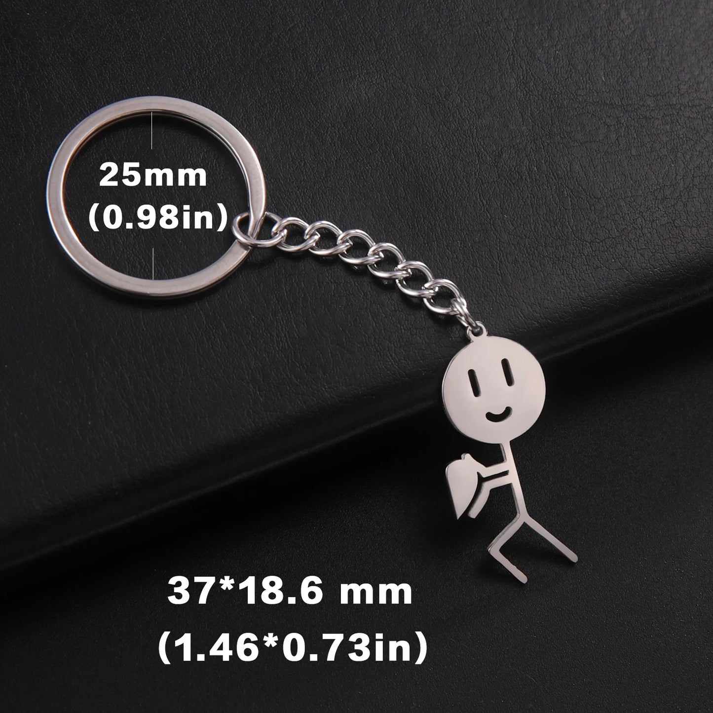 Funny Middle Finger Stickman Keychain 2025 Cute Trend School Bag Car Key Pendant Couple New Trinket Gift Keyring