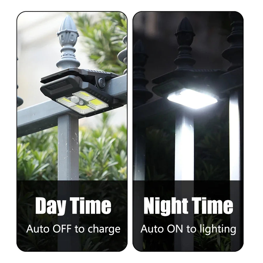 Solar Light with Motion Sensor Warm Light Modes Clip-On Design IPX4 Waterproof Easy Installation for Outdoor Decor Solar Light