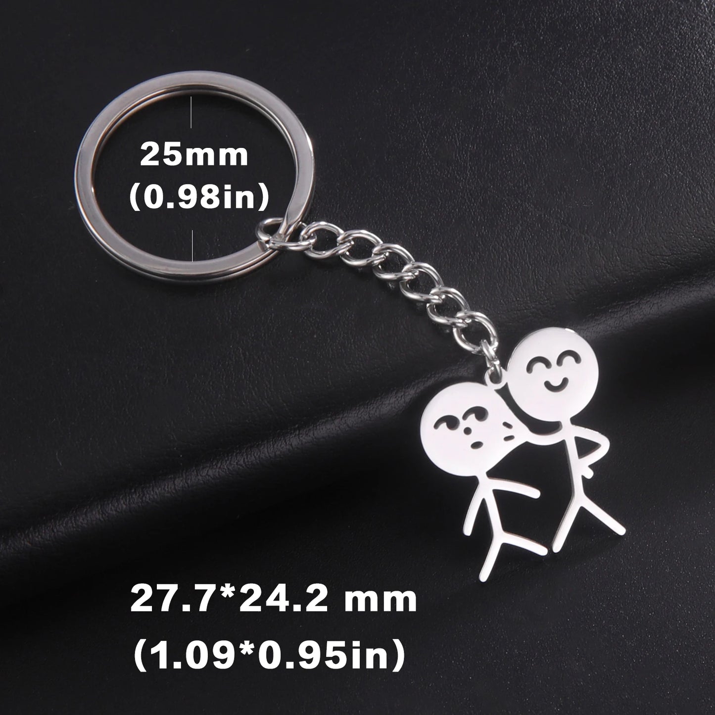Funny Middle Finger Stickman Keychain 2025 Cute Trend School Bag Car Key Pendant Couple New Trinket Gift Keyring