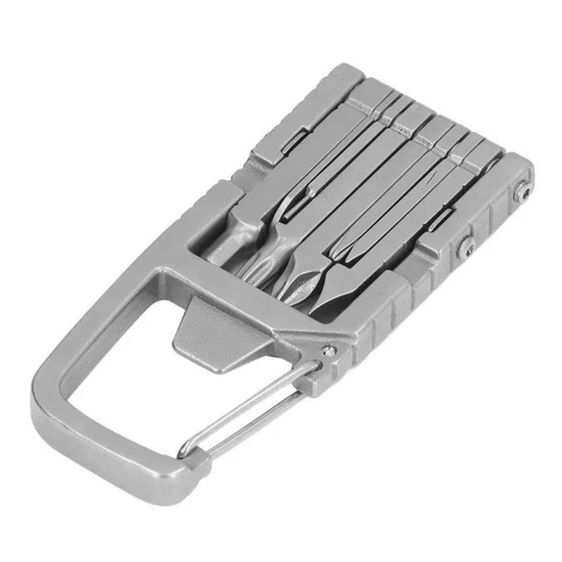 12 in 1 Keychain Multitool Screwdriver Bit Folding Multi Tool Bottle Opener Portable Pocket Tool for Outdoors Camping