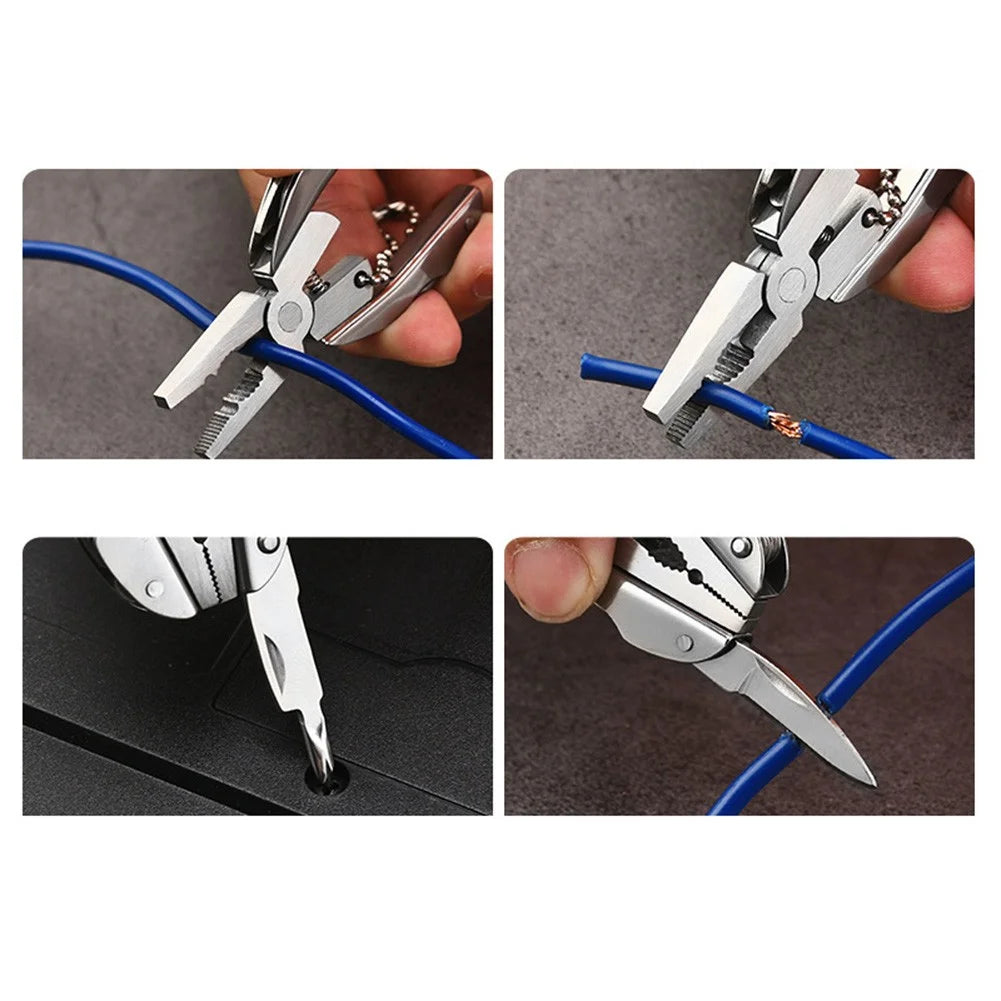 Multi Mini Outdoor Camping Survival Folding Screwdriver Pliers Pocket Tool