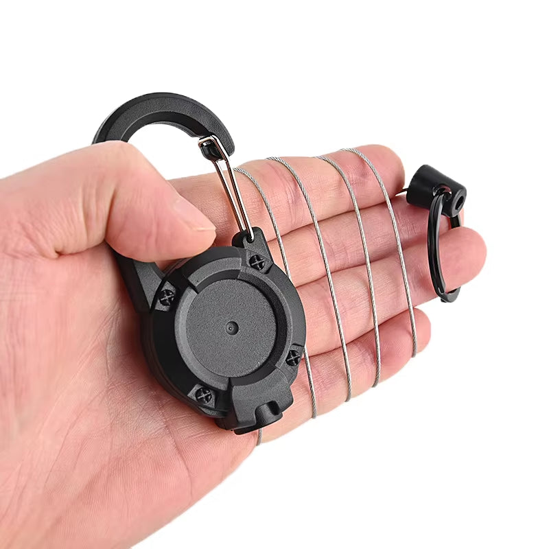 1PCS Steel Wire Rope Elastic Keychain Easy-To-Pull Buckle Sporty Anti-Theft Retractable Key Ring anti Lost Key Ring Accessories