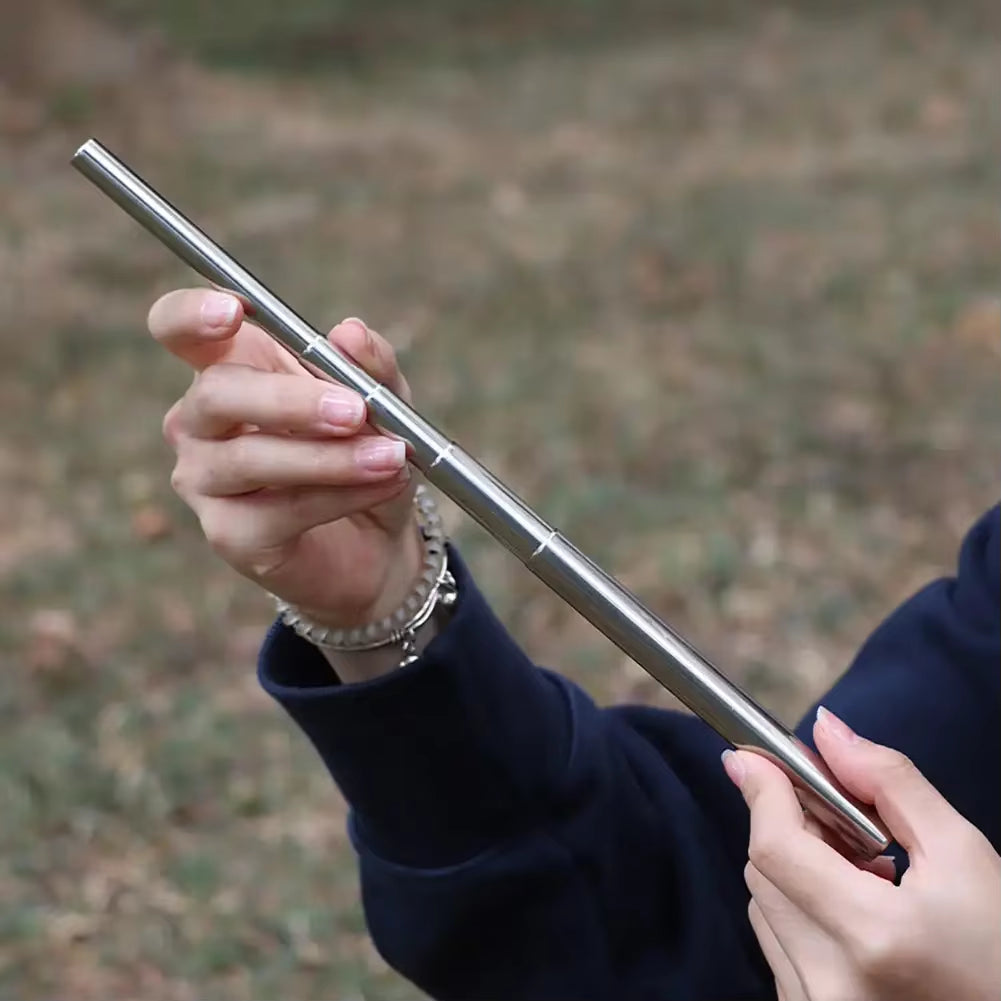 Stainless Steel Blowpipe Pocket Bellow Collapsible Air Blow Stick Campfire Fire Tool Outdoor Bushcraft Camping Hiking Cooking