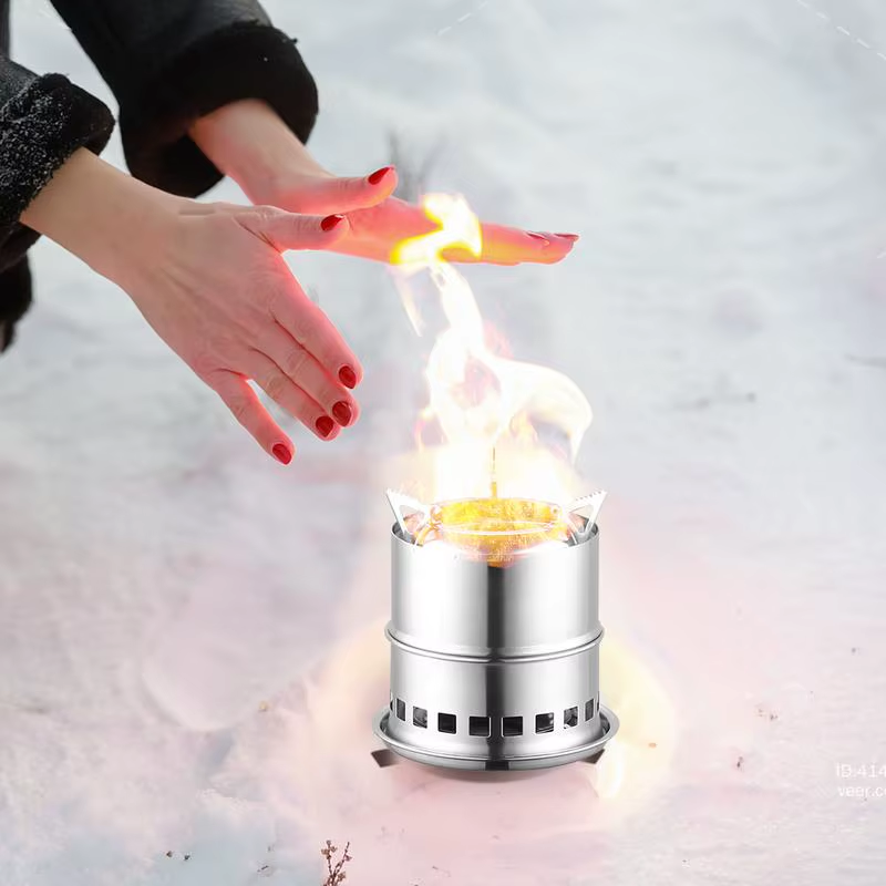 Smokeless Fire Pit Brazier Outdoor Camping Wood Burning Stove Portable Stainless Steel Firepit Bonfire Travel Picnic BBQ Cooker