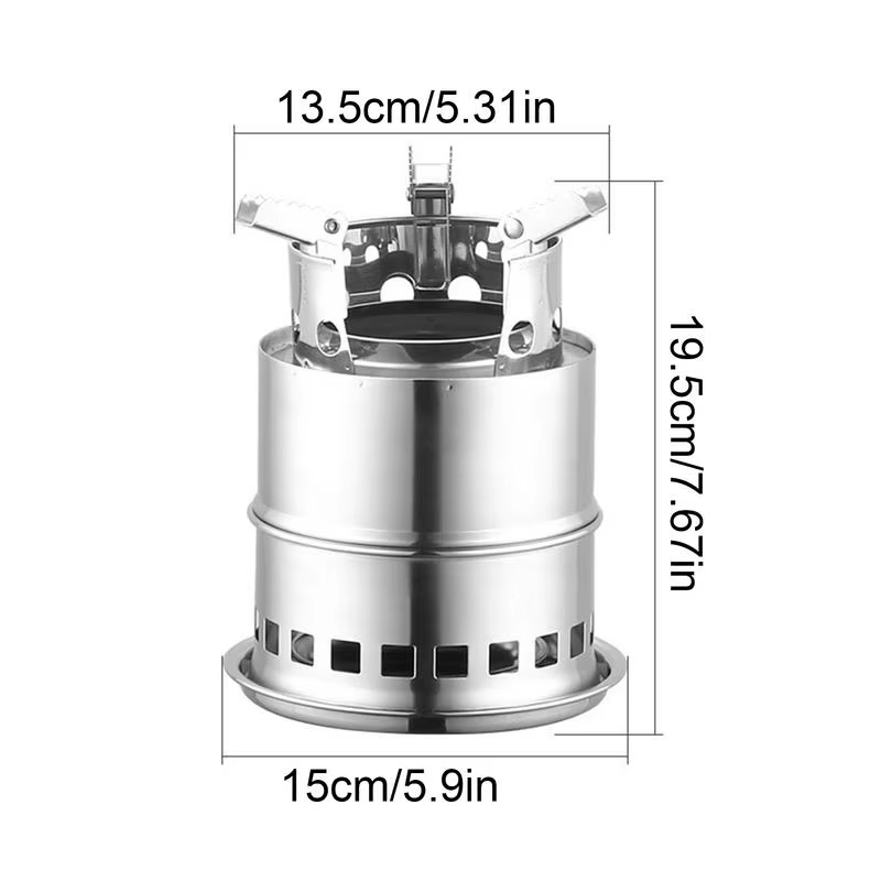 Smokeless Fire Pit Brazier Outdoor Camping Wood Burning Stove Portable Stainless Steel Firepit Bonfire Travel Picnic BBQ Cooker