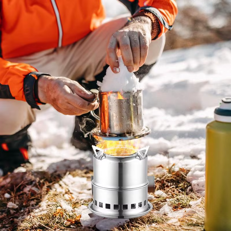 Smokeless Fire Pit Brazier Outdoor Camping Wood Burning Stove Portable Stainless Steel Firepit Bonfire Travel Picnic BBQ Cooker