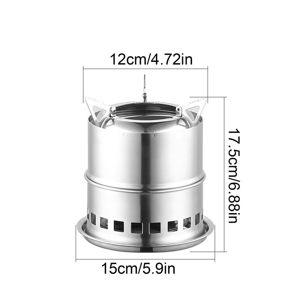 Smokeless Fire Pit Brazier Outdoor Camping Wood Burning Stove Portable Stainless Steel Firepit Bonfire Travel Picnic BBQ Cooker