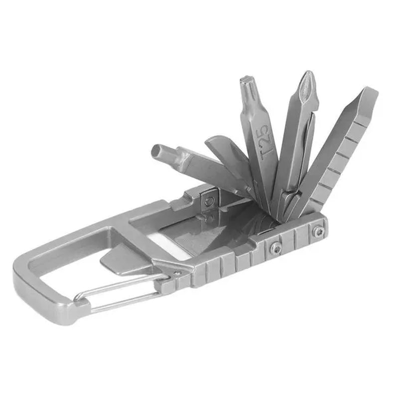 12 in 1 Keychain Multitool Screwdriver Bit Folding Multi Tool Bottle Opener Portable Pocket Tool for Outdoors Camping