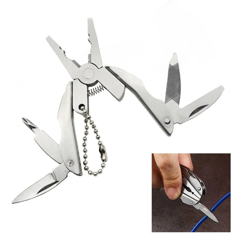 Multi Mini Outdoor Camping Survival Folding Screwdriver Pliers Pocket Tool