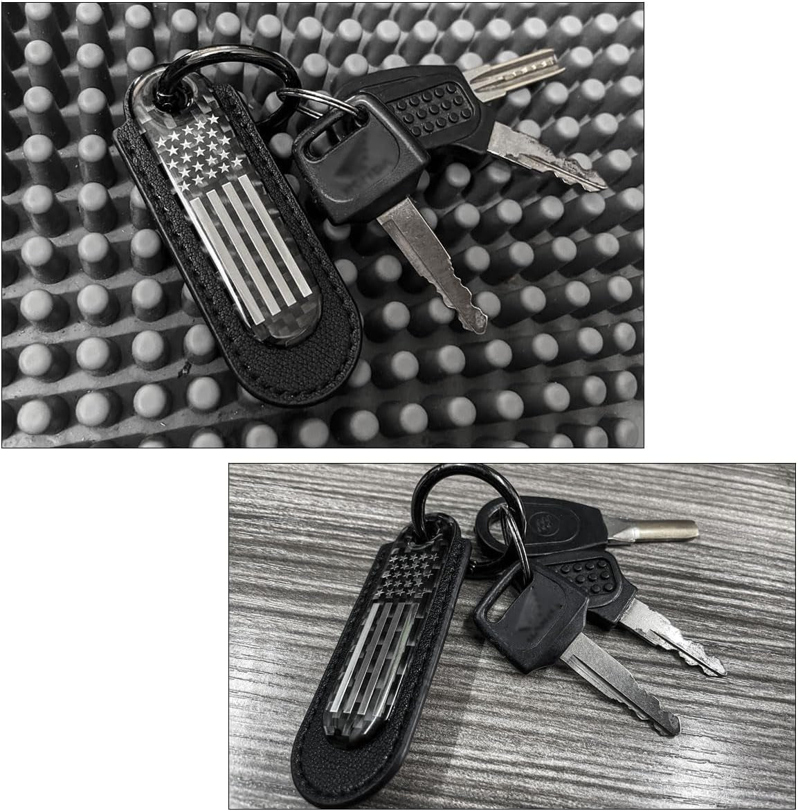 American Flag Carbon Fiber Leather Keychain-Stylish Gift For Car Lovers and and more. great for Birthday Gift