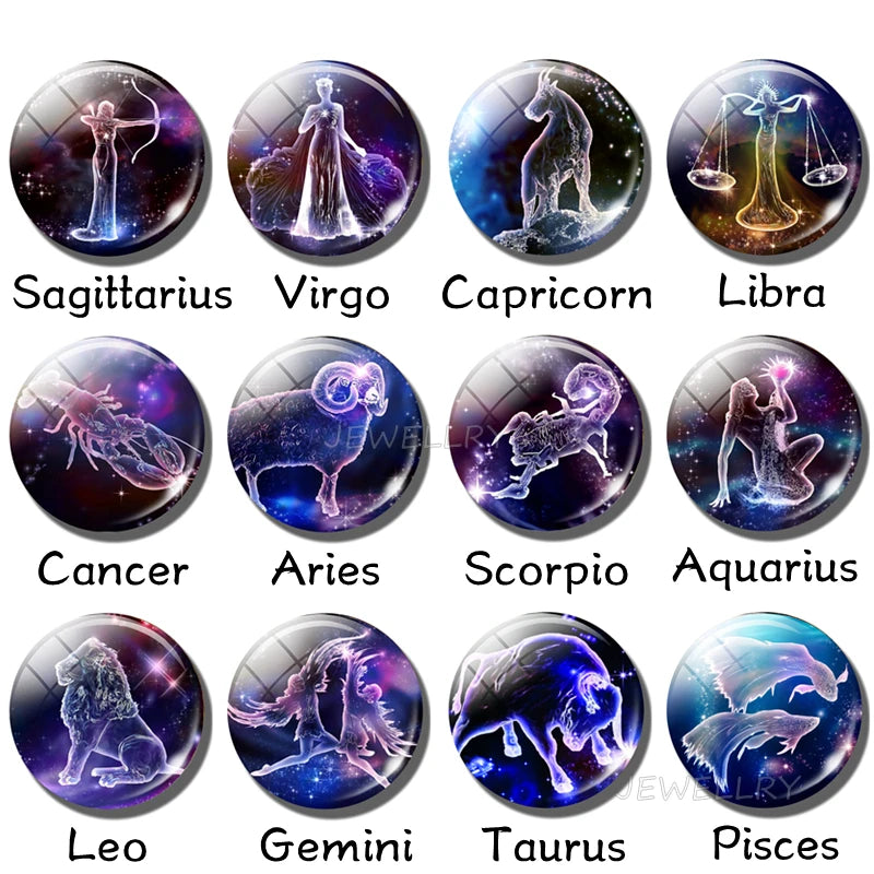 Luminous 12 Constellation Keychain Glowing Crystal Ball Key Ring Aquarius Keychain Sagittarius Keychain Libra Keychain Birthday