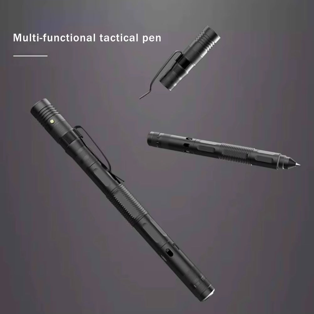 Multifunctional Ballpoint Pen with 100LM Flashlight Tactical Self-Defense Pen Fragile Window Breaker EDC Outdoor Survival Tool