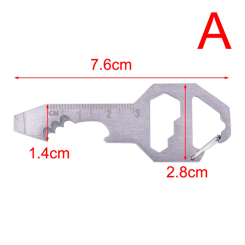 Multitools EDC Stainless Steel Keychain Outdoor Survival Gear Gadget Bottle Opener Multi Pocket Tool Pendant Keyring