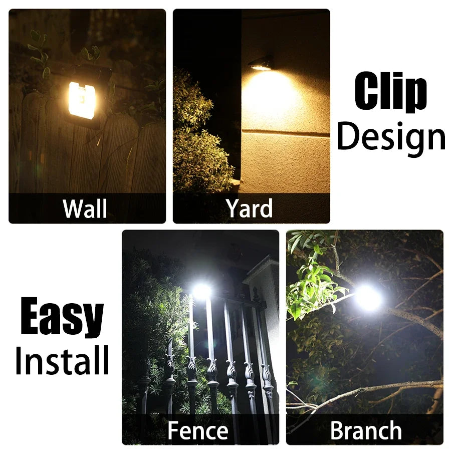 Solar Light with Motion Sensor Warm Light Modes Clip-On Design IPX4 Waterproof Easy Installation for Outdoor Decor Solar Light