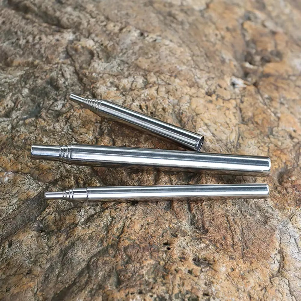 Stainless Steel Blowpipe Pocket Bellow Collapsible Air Blow Stick Campfire Fire Tool Outdoor Bushcraft Camping Hiking Cooking