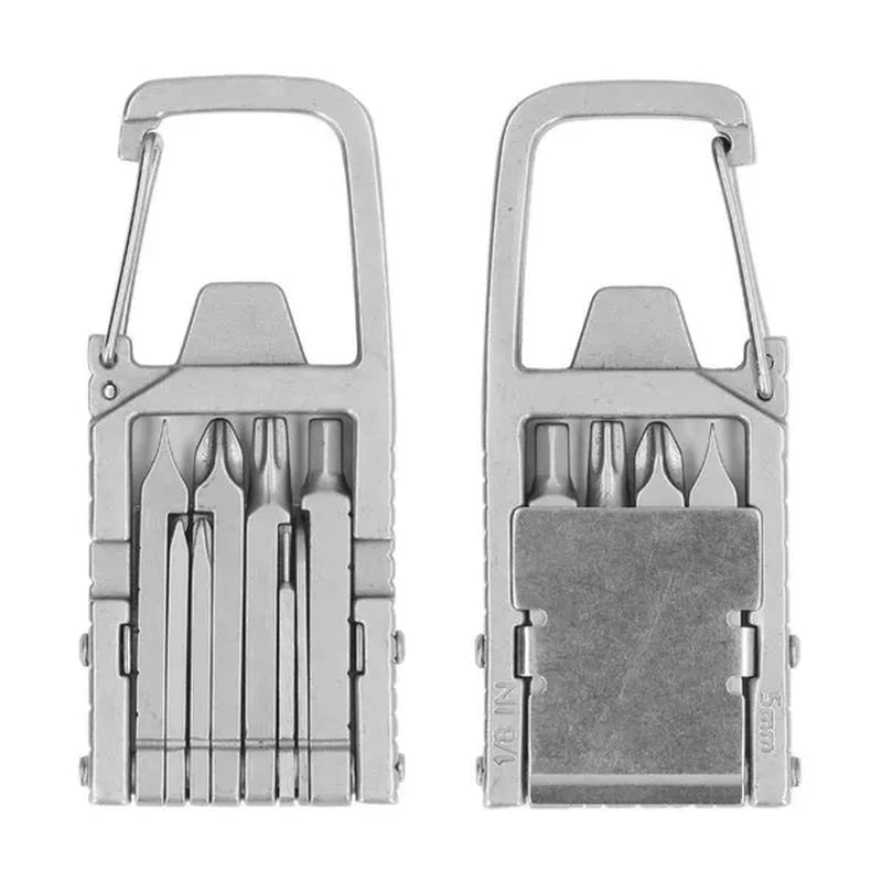 12 in 1 Keychain Multitool Screwdriver Bit Folding Multi Tool Bottle Opener Portable Pocket Tool for Outdoors Camping