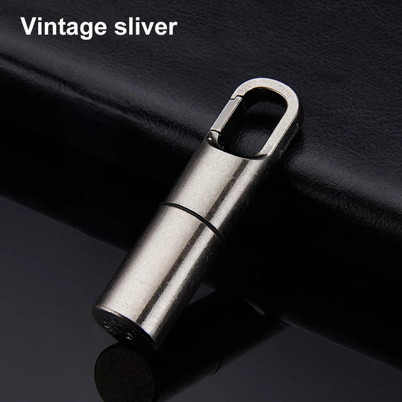 Isqueiro Vintage Stainless Steel Lighter Criativos Antique Mini Kerosene Lighter Capsule Portable Bronze Llavero Encendor