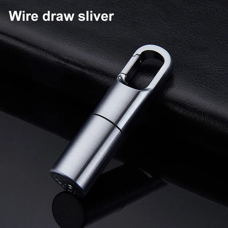 Isqueiro Vintage Stainless Steel Lighter Criativos Antique Mini Kerosene Lighter Capsule Portable Bronze Llavero Encendor